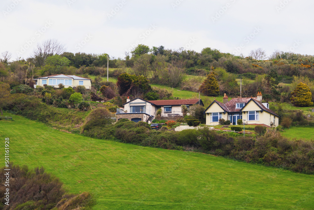 Homes in the mountains, life in nature in the fresh air outside the cities