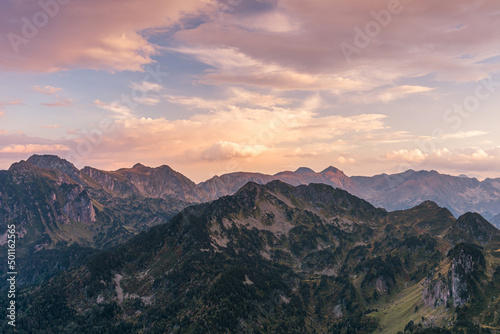 Colorful colors of sunset in the mountains. © zkcristian