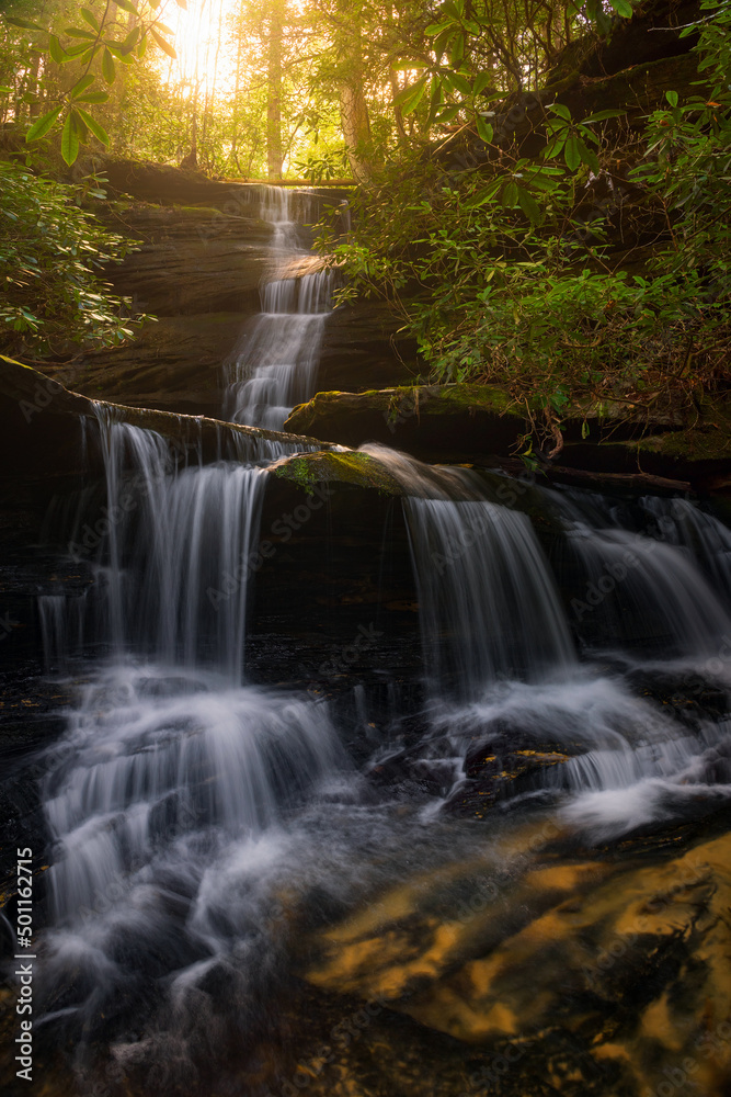 Water cascading down mountainside, Appalachian Mountains, Kentucky