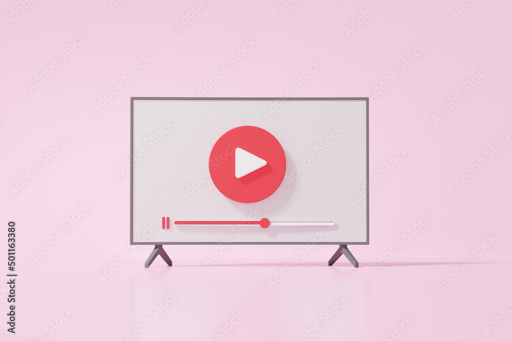 3D render tv modern playing on pink pastel background, Cartoon minimal style, wireless media connection , internet online channel, video, banner ,copy space, illustration 3D render tv modern playing on pink pastel background, Cartoon minimal style, wireless media connection , internet online channel, video, banner ,copy space, illustration