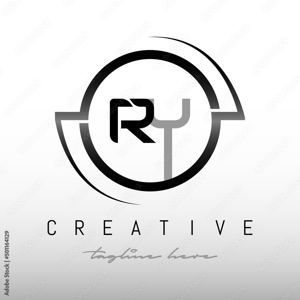 Initial RY letter logo with creative modern business typography vector template. Creative letter RY logo design vector. - obrazy, fototapety, plakaty 