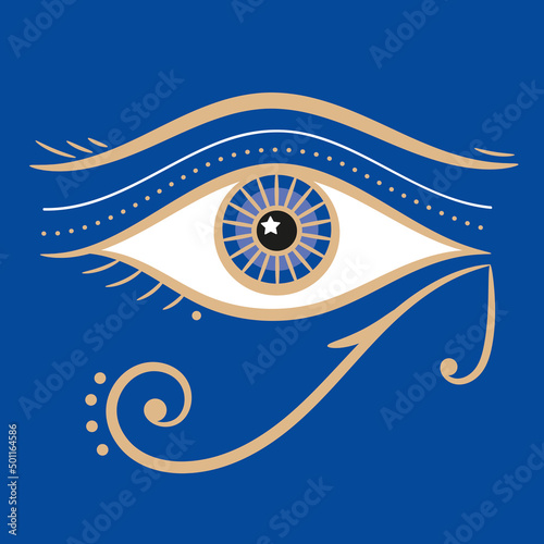 Eye of Horus Egyptian symbol of protection vector illustration