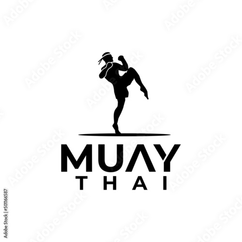 Boxing Muay Thai fighter club logo design