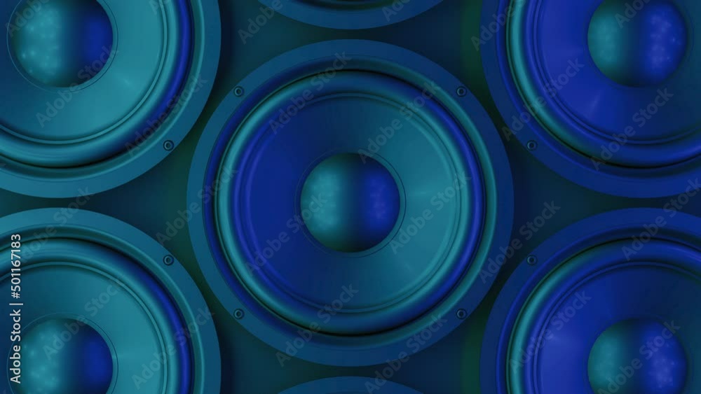 Background animation speakers making loud sound music 