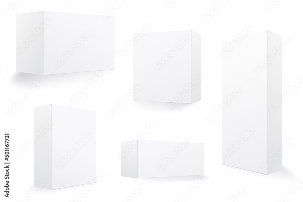 Blank Box set Isolated on white background. 3d illustration. Blank Box set Isolated on white background. 3d illustration.