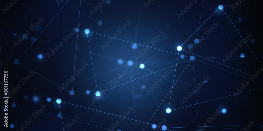 2d illustration Abstract futuristic electronic circuit technology background