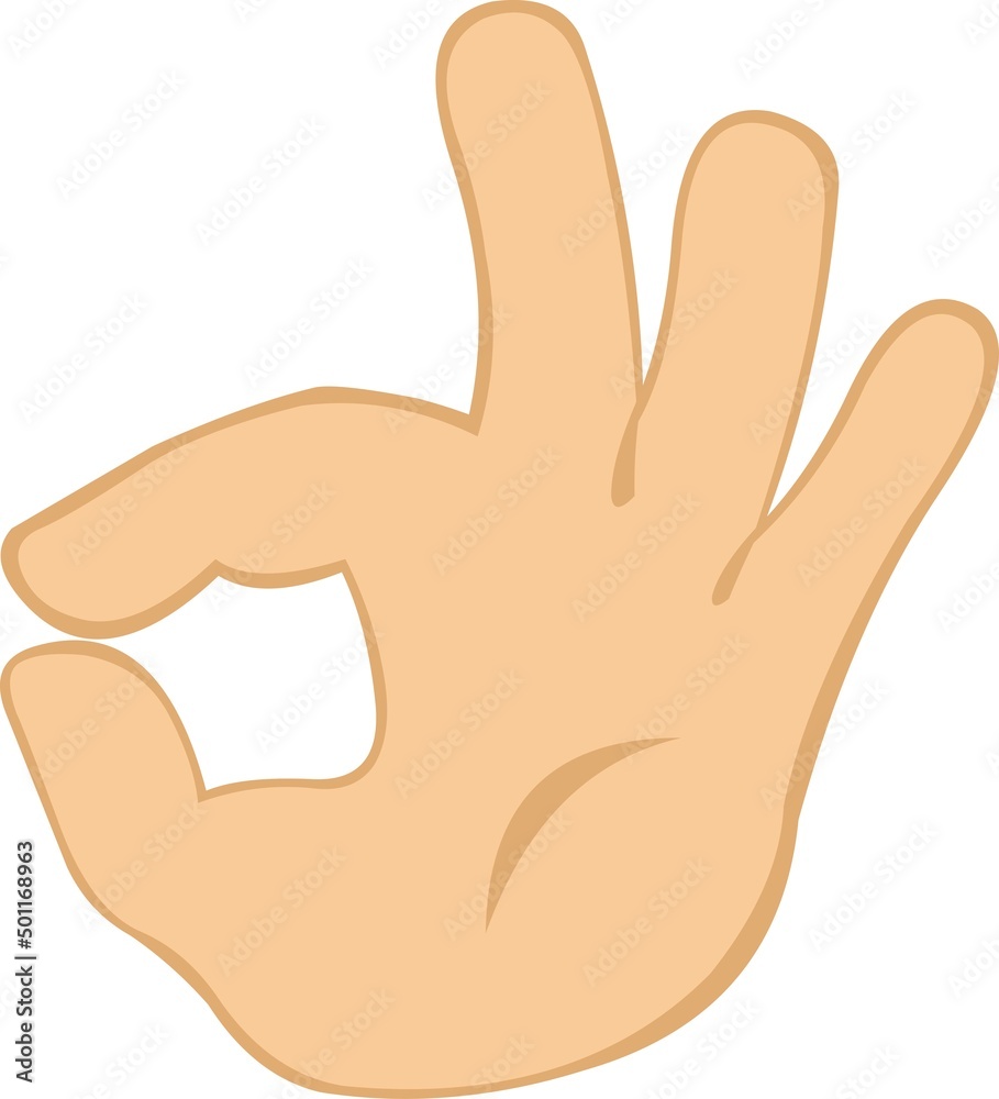 Vector illustration of a hand making an ok or perfect gesture Vector illustration of a hand making an ok or perfect gesture