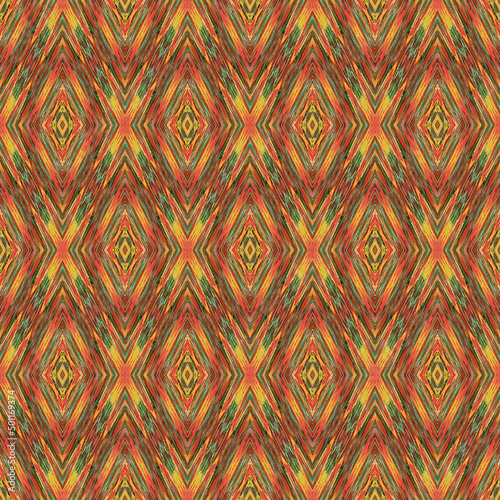 Seamless pattern, chevron, Asia trend, ornament. Watercolor drawing, graphics.