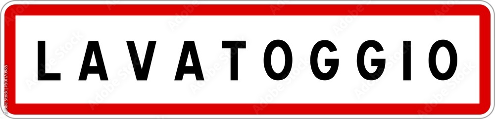 Panneau entrée ville agglomération Lavatoggio / Town entrance sign Lavatoggio Panneau entrée ville agglomération Lavatoggio / Town entrance sign Lavatoggio