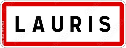 Panneau entrée ville agglomération Lauris / Town entrance sign Lauris photo