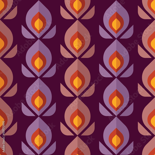 Background design. Nature ornament seamless pattern. Abstract geometric mosaic. Vector illustration. 