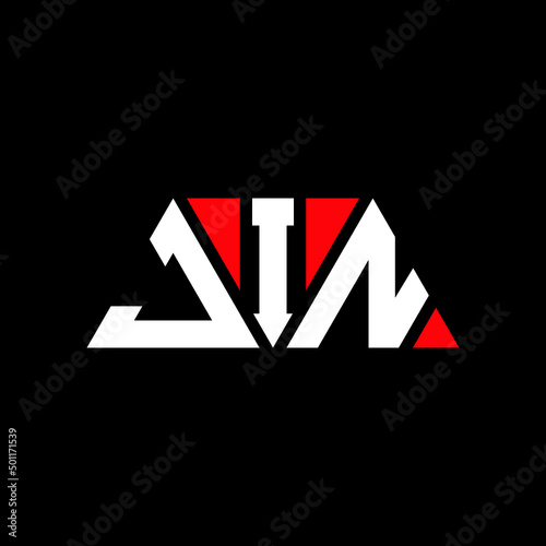 JIN tJIangle letter logo design with tJIangle shape. JIN tJIangle logo design monogram. JIN tJIangle vector logo template with red color. JIN tJIangular logo Simple, Elegant, and LuxuJIous Logo...