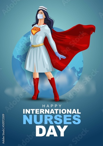 12 May. happy International Nurse Day background. full size of nurse`s uniform. Vector illustration design