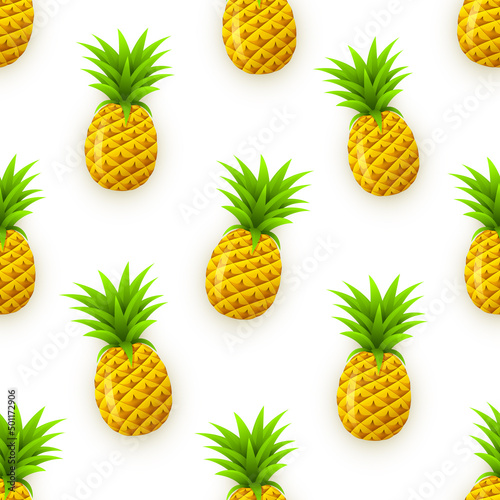 Summer pineapple seamless pattern