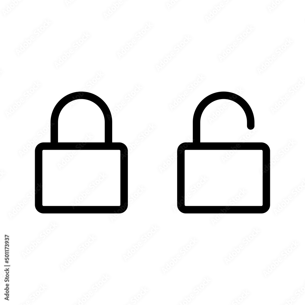 Lock and Unlock line icon Lock and Unlock line icon