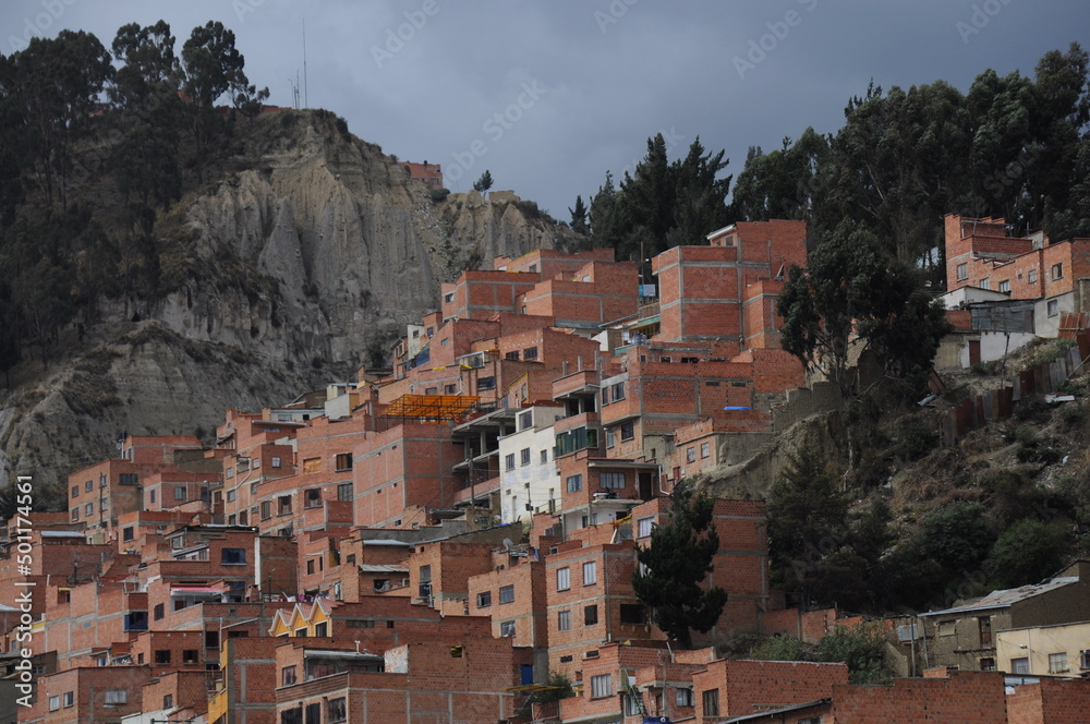 View of La Paz city capital of Bolivia 