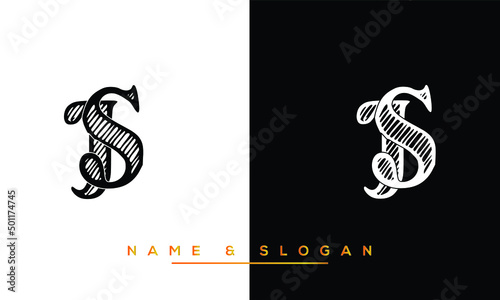 JS,  SJ,  J,  S   Abstract  Letters  Logo  Monogram