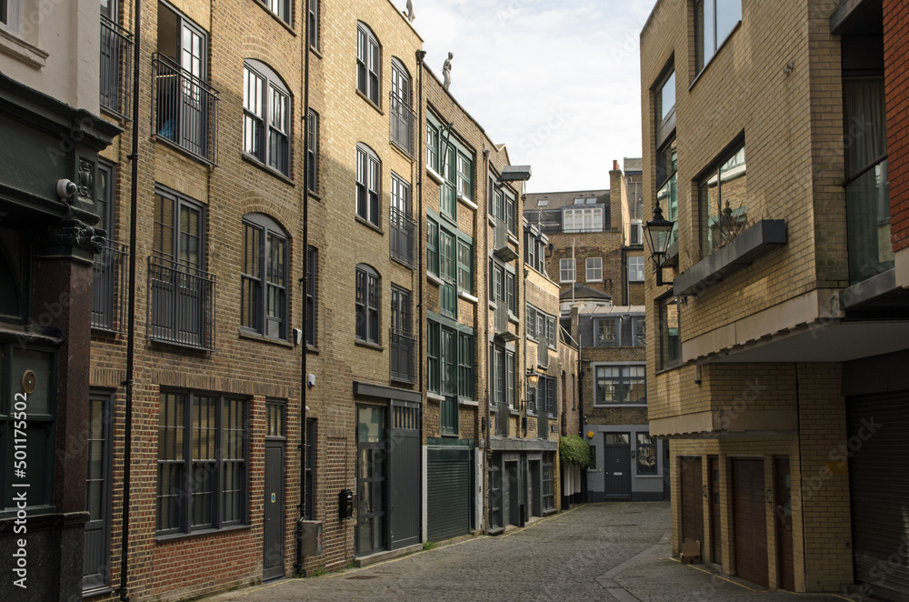 Bourlet Close, historic mews in Fitzrovia, Central London