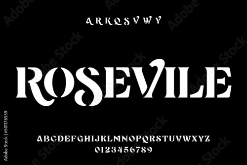 Elegant luxury stencil display font vector with alternate
