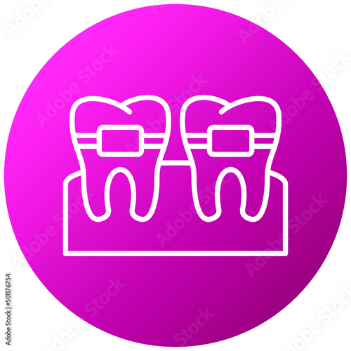 Vector Design Tooth Braces Icon Style