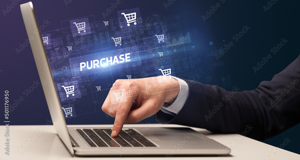 Fototapeta premium Businessman working on laptop concept