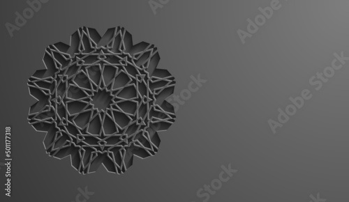 Black islamic pattern geometric background. Ramadan kareem oriental style vector illustration. Ramadhan mubarak vector pattern. Arabic ornament illustration. EPS10.