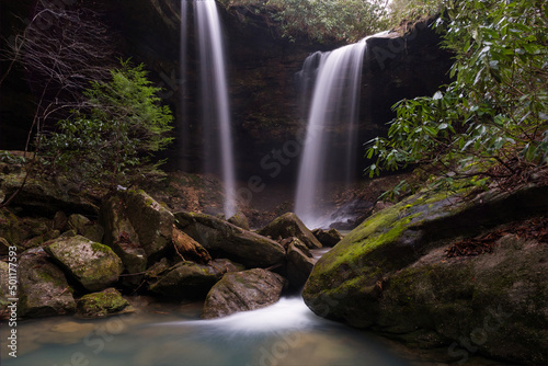 Pine Island double falls, deep in the hills of Eastern Kentucky photo