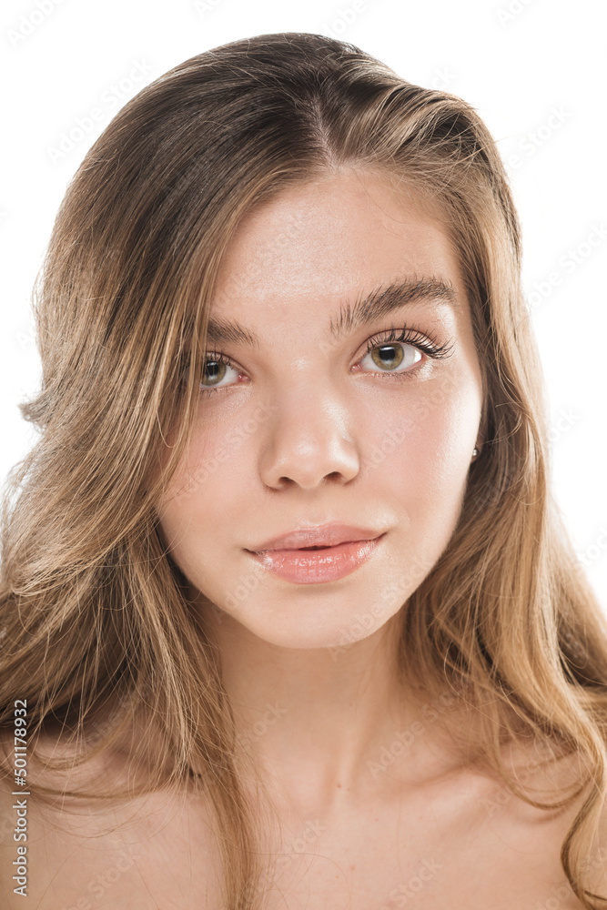 Close up portrait of a girl posing in studio Close up portrait of a girl posing in studio