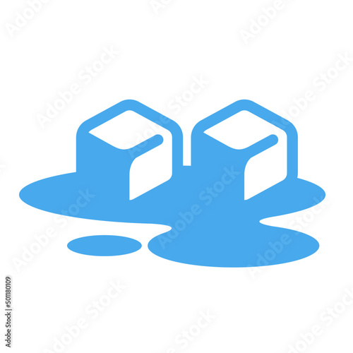 ice cube icon vector illustration Melting Ice cubes logo design