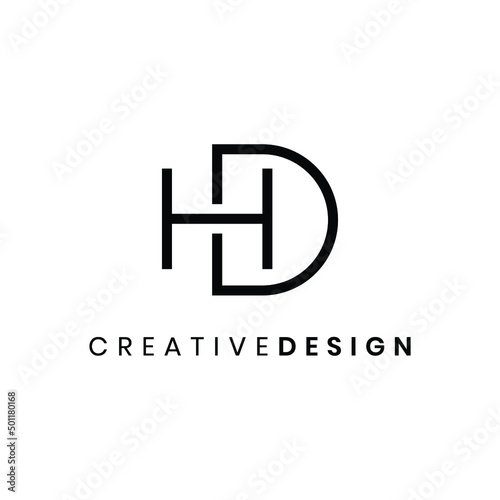 Modern linear letter HD logo design vector