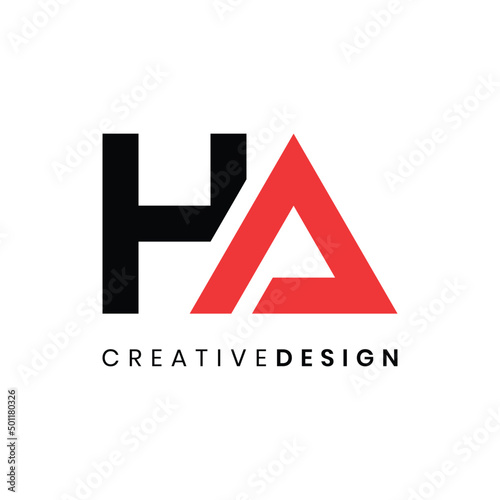 Creative modern letter HA logo design vector photo
