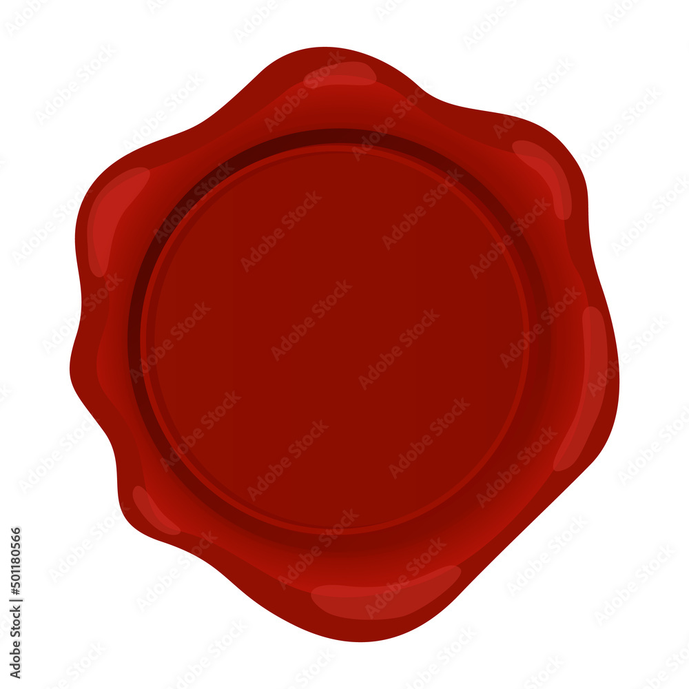 Red wax stamp. Isolated sticker mockup for letter or documents, confidential sign or secure tag, royal guarantee mark for envelop. Realistic icon with empty space for text Red wax stamp. Isolated sticker mockup for letter or documents, confidential sign or secure tag, royal guarantee mark for envelop. Realistic icon with empty space for text