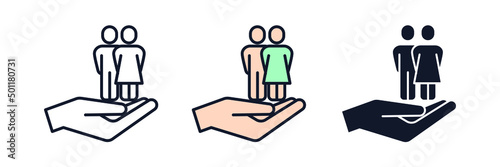 foster care icon symbol template for graphic and web design collection logo vector illustration