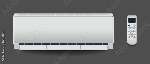 White air conditioner isolated Heating ventilation and air conditioning Vector illustration in flat style photo