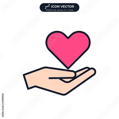 charity icon symbol template for graphic and web design collection logo vector illustration