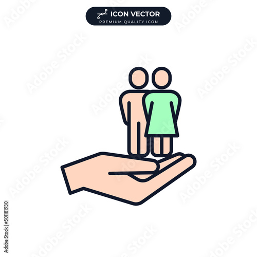 foster care icon symbol template for graphic and web design collection logo vector illustration