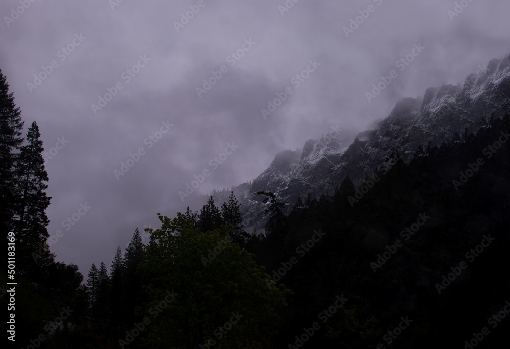 clouds over mountains