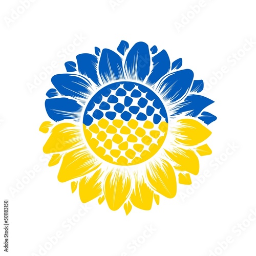 Ukraine color simple sunflower silhouettes