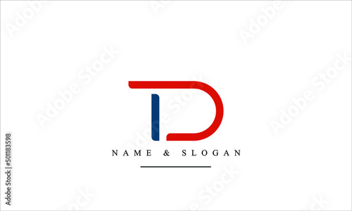 TD, DT, T, D abstract letters logo monogram