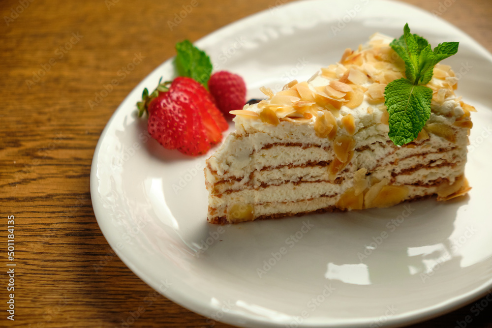 Layer cake with Napoleon cream