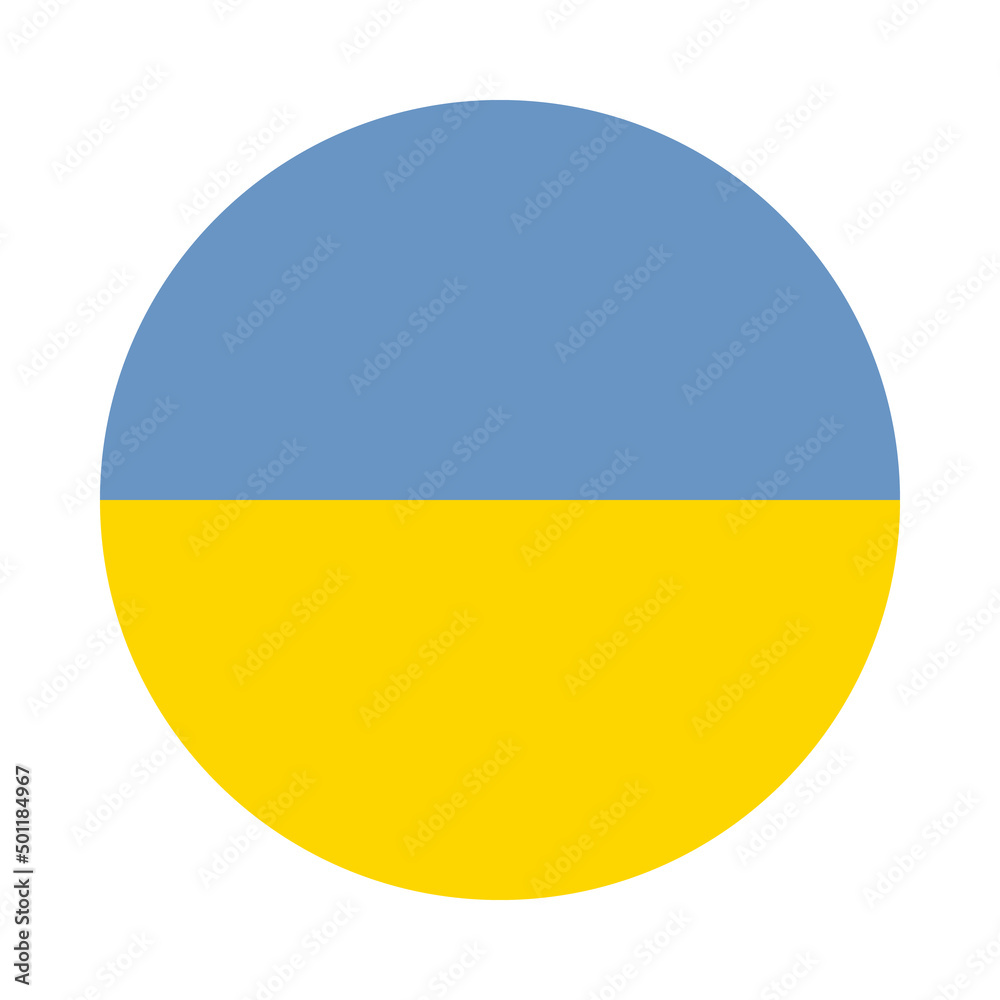 Blue and yellow circle. Stand with and support Ukraine. Pray Ukraine. Russian-Ukrainian conflict. Stop world war. Banner cartoon design. Blue and yellow circle. Stand with and support Ukraine. Pray Ukraine. Russian-Ukrainian conflict. Stop world war. Banner cartoon design.