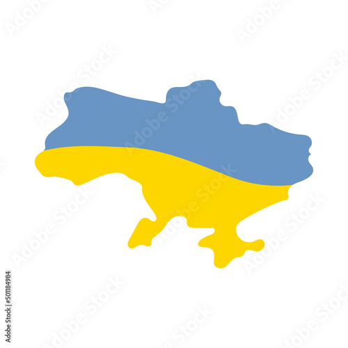 Blue yellow Ukraine silhouette map. Stand with Ukraine. Pray Ukraine. Russian-Ukrainian conflict. Stop world war. 