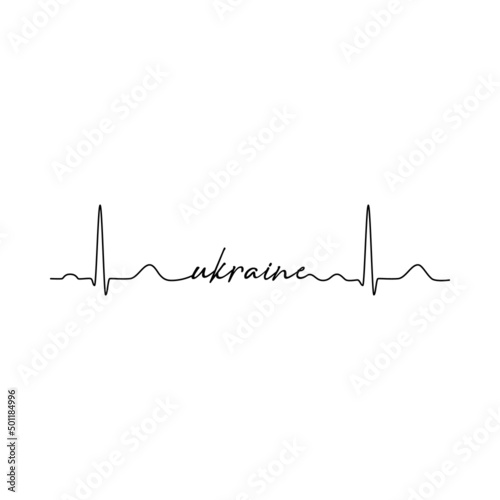 Ukraine and cardiogram design. Stand with and support Ukraine. Pray Ukraine. Russian-Ukrainian conflict. Stop world war. Banner design. 