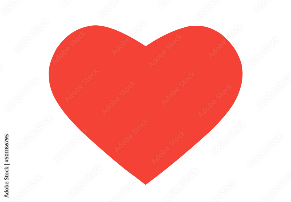 vector illustration of red heart isolated on white background