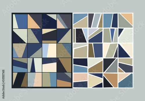 Abstract geometric shapes ornament tile background pattern