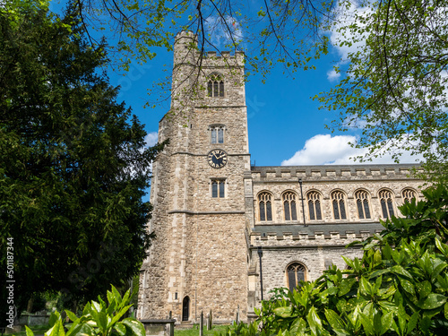 View of the Bishop All Saints Church architecture in Fulham House and Garden area in London photo