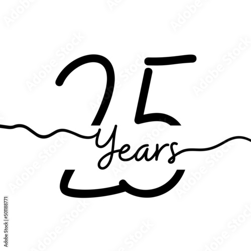 25years old happy birthday with white background photo