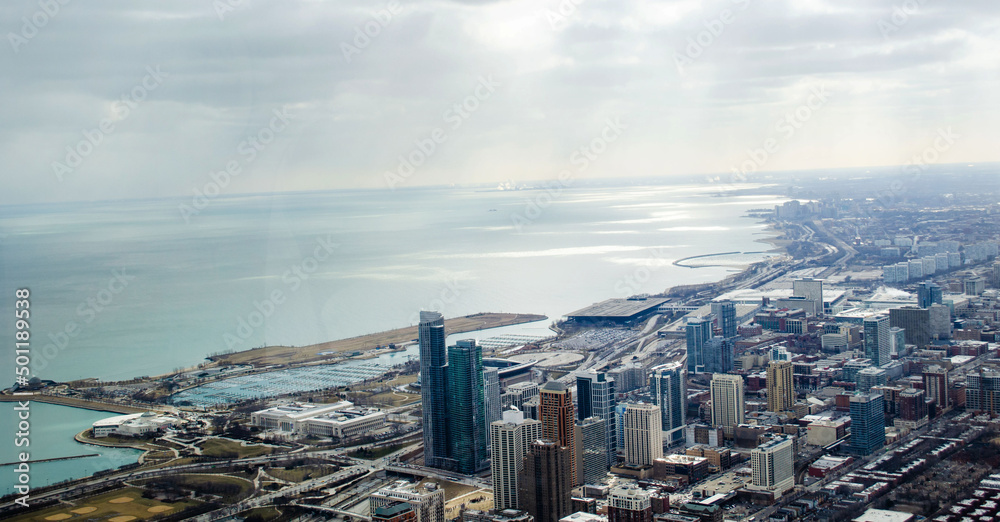 Michigan Lake with Chicago skyline