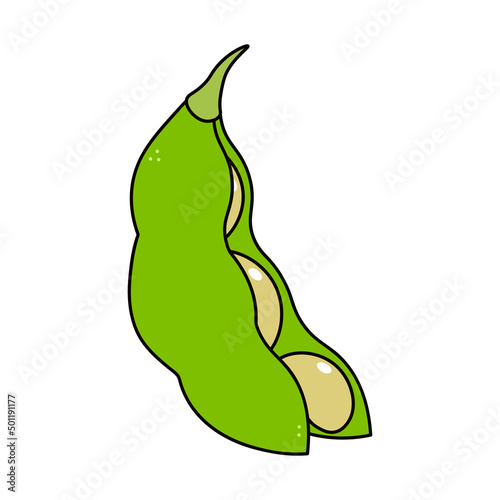 Cute funny beans character. Vector hand drawn traditional cartoon vintage, retro, kawaii character illustration icon. Isolated on white background. Happy beans pod character concept