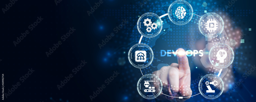 DevOps Methodology Development Operations agil programming technology concept. DevOps Methodology Development Operations agil programming technology concept.